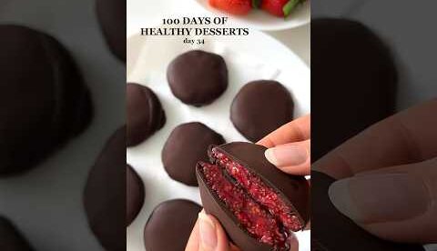 Healthy Dessert Idea: Chocolate Jam Bites😍 #healthydessert #recipe #chocolate #viralrecipe
