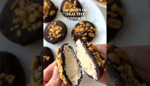 Day 36 of Healthy Desserts: Chocolate Peanut Butter Bites𤩠#healthydessert #shortswithcamilla